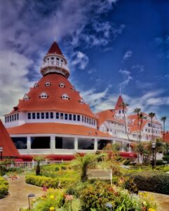 hotel del coronado, san diego, california, flower wallpaper, flower background, lodging, rooms, hdr, nature, sky, clouds, architecture, landmark, beautiful flowers, flowers, plants, palms, san diego, san diego, san diego, san diego, san diego
